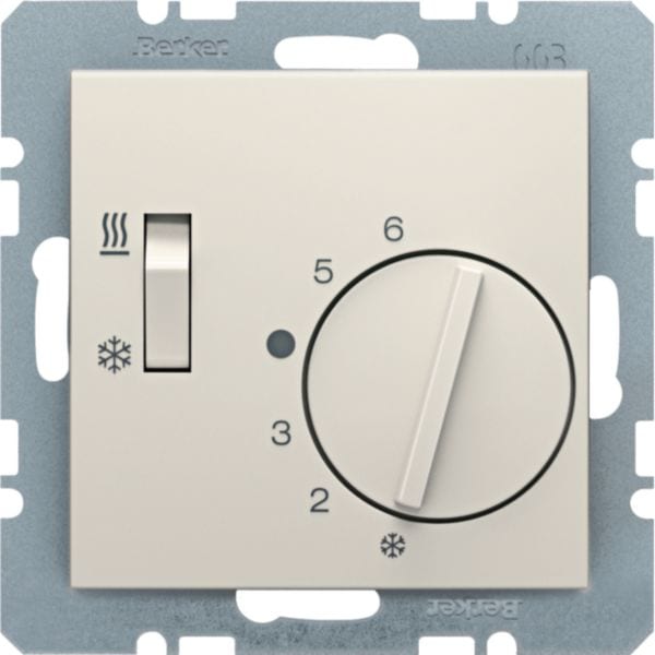 HAGER BOCCHIOTTI - Termostato, deviat., + pezzo c.le + comm. Estate/Inverno S.1 bianco luc.