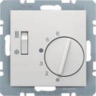 HAGER BOCCHIOTTI - Termostato, deviat., + pezzo c.le + comm. Estate/Inverno S.1 bianco pol. luc.