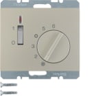 HAGER BOCCHIOTTI - Termostato, cont. NC, + pezzo c.le Serie K.5 acciaio inox opac, vern.