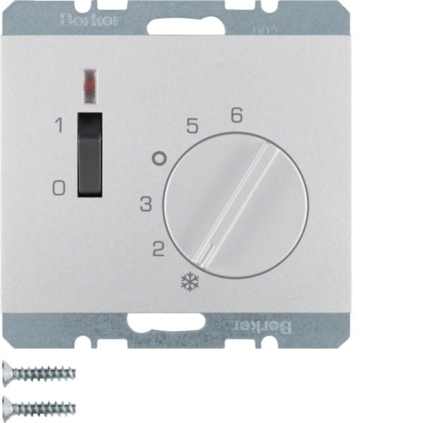 HAGER BOCCHIOTTI - Termostato, cont. NC, + pezzo c.le, 24 V CA/CC Serie K.5 alu opac, vern.