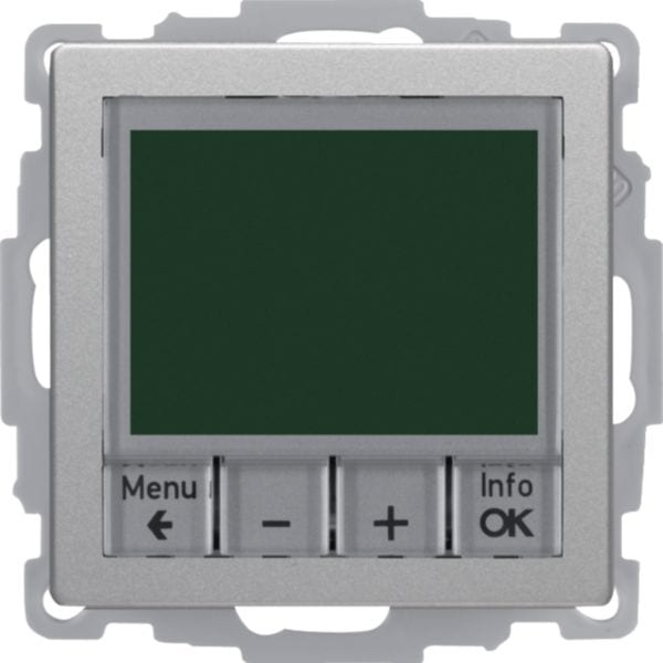 HAGER BOCCHIOTTI - Termostato, cont. NA, + pezzo c.le Serie Q.1/Q.3 alu vellut, vern.