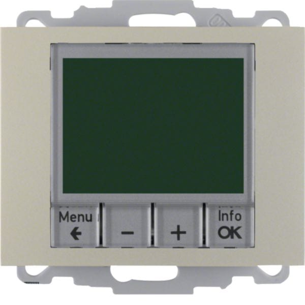 HAGER BOCCHIOTTI - Termostato, cont. NA, + pezzo c.le Serie K.5 acciaio inox, vern.