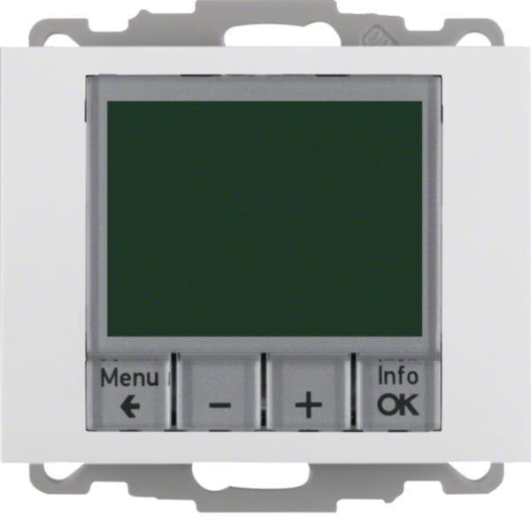 HAGER BOCCHIOTTI - Termostato, cont. NA, + pezzo c.le Serie K.1 bianco pol. luc.