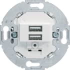 HAGER BOCCHIOTTI - Presa di ricarica USB doppia 230V 3A bianco polare, supporto tondo
