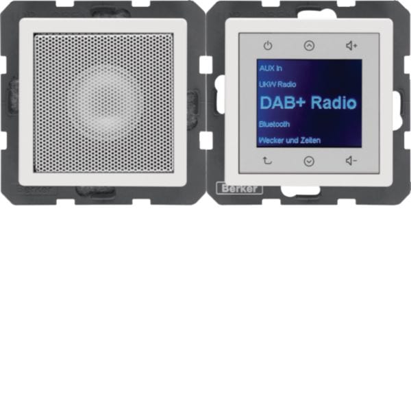 HAGER BOCCHIOTTI - Radio Touch con altoparlanti DAB+, Q.x polar white velvet