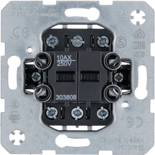 HAGER BOCCHIOTTI - Deviatore doppio, morsetti d’ingresso separati 10 AX - 250 V