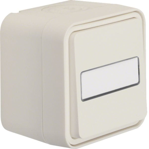 HAGER BOCCHIOTTI - Deviatore a parete con portaetichetta illuminato Berker W.1 bianco polare opaco