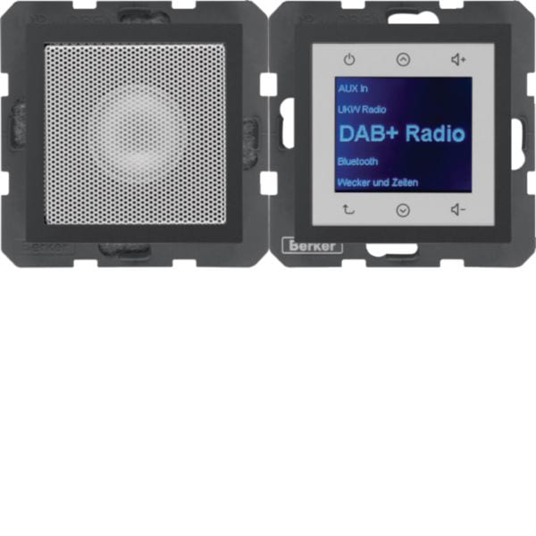 HAGER BOCCHIOTTI - Radio Touch con altoparlante DAB+ / Bluetooth, S.1/B.x antracite opaco