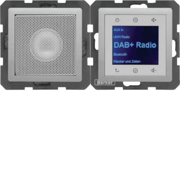HAGER BOCCHIOTTI - Radio Touch con altoparlanti DAB+ / Bluetooth, Q.x alluminio finitura velvet