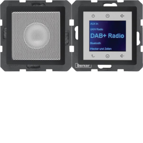HAGER BOCCHIOTTI - Radio Touch con altoparlanti DAB+ / Bluetooth, finitura vellutata Q.x antracite