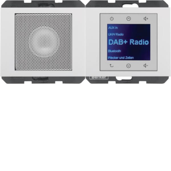 HAGER BOCCHIOTTI - Radio Touch con altoparlante DAB+ / Bluetooth, K.x bianco polare lucido