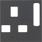 HAGER BOCCHIOTTI - Pezzo centrale per prese, BRITISH STANDARD disinseribile B.3/B.7 antracite opaco