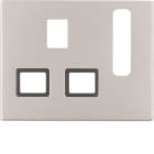HAGER BOCCHIOTTI - Pezzo centrale x prese, British Standard disinseribile Berker K.5 acciaio Inox