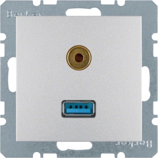HAGER BOCCHIOTTI - Presa USB / 3,5 mm audio Berker B.7 alu opaco, verniciato