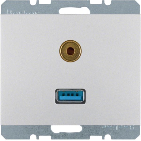 HAGER BOCCHIOTTI - Presa USB / 3,5 mm audio Berker K.5 alu opaco, verniciato