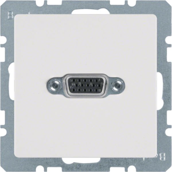HAGER BOCCHIOTTI - Presa VGA posteriore Berker Q.1/Q.3 bianco polare velluto