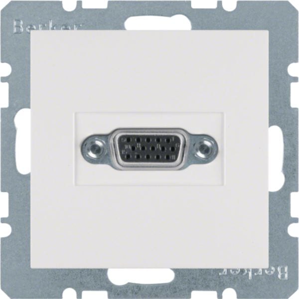 HAGER BOCCHIOTTI - Presa VGA posteriore Berker S.1/B.3/B.7 bianco polare lucido
