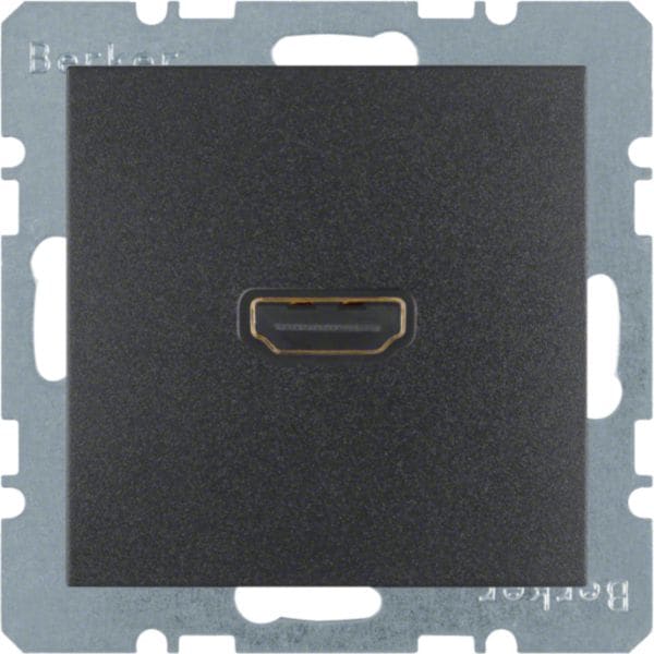 HAGER BOCCHIOTTI - Presa High Definition collegamento a innesto 90° Berker B.3/B.7 antracite opaco