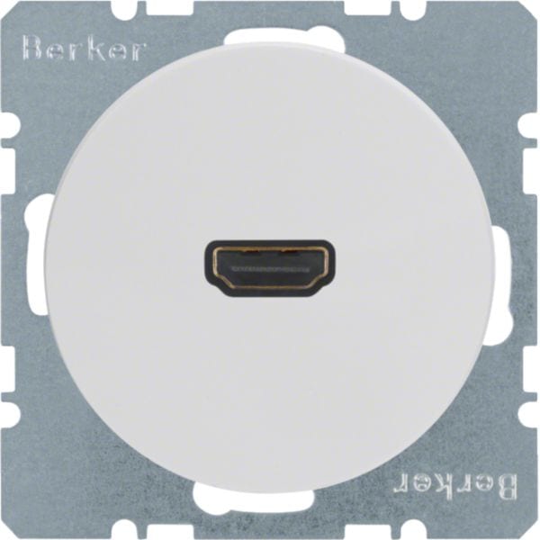 HAGER BOCCHIOTTI - Presa High Defint. con colleg. a innesto 90° Serie R.1/R.3 Bianco pol. Luc.
