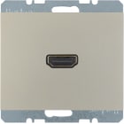 HAGER BOCCHIOTTI - Presa High Defint. con colleg. innesto 90° Serie K.5 acciaio inox opaco, vern.