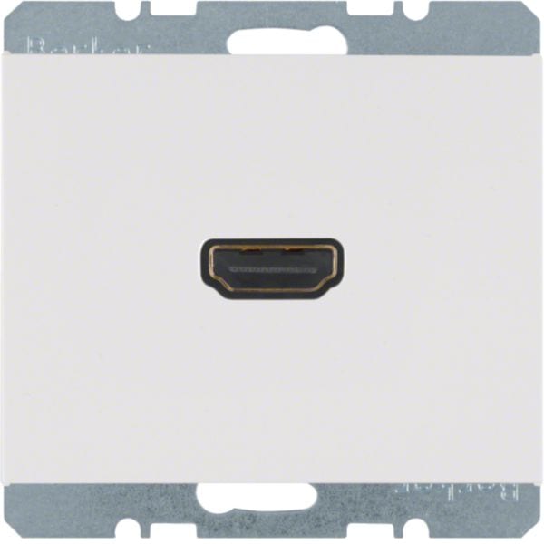 HAGER BOCCHIOTTI - Presa High Definition con collegamento a innesto 90° K.1 bianco polare lucido