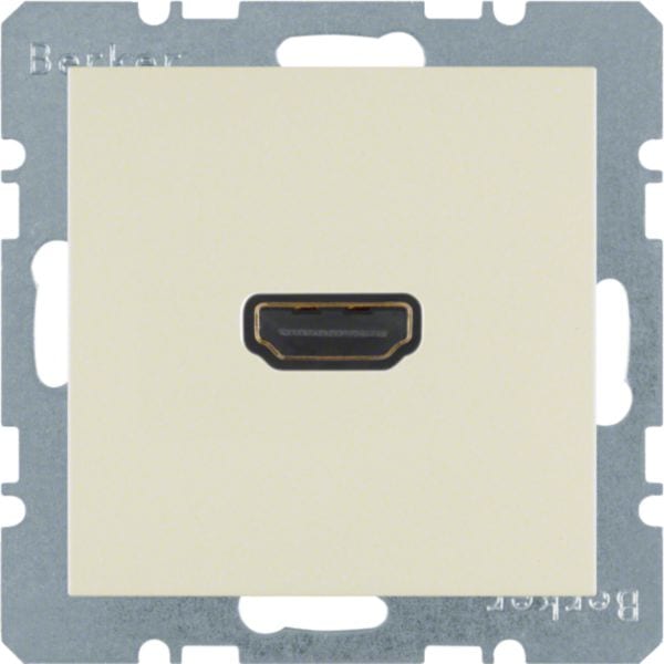 HAGER BOCCHIOTTI - Presa High Definition con collegamento a innesto 90° Berker S.1 bianco lucido