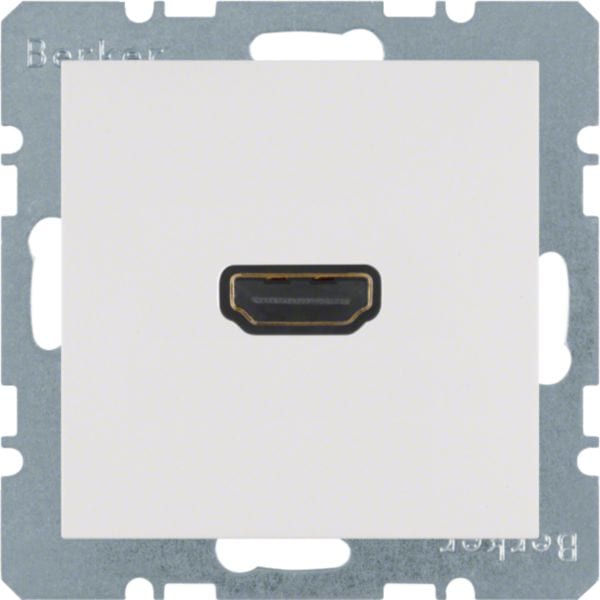 HAGER BOCCHIOTTI - Presa High Defint. con colleg. a innesto 90° Serie S.1/B.3/B.7 bianco pol. luc.