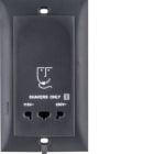 HAGER BOCCHIOTTI - Presa senza messa a terra per rasoio elettrico, S.1 antracite opaco