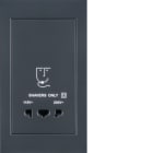 HAGER BOCCHIOTTI - Presa senza messa a terra per rasoio elettrico, K.1 antracite