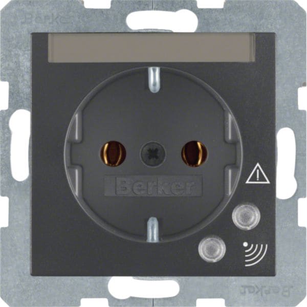 HAGER BOCCHIOTTI - Presa SCHUKO con protezione contro sovratensioni Berker B.3/B.7 antracite opaco