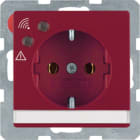 HAGER BOCCHIOTTI - Presa SCHUKO con protezione contro sovratensioni Berker Q.1/Q.3 rosso velluto