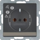 HAGER BOCCHIOTTI - Presa SCHUKO contro sovratensioni Serie Q.1/Q.3 antrac.vellut, vern.