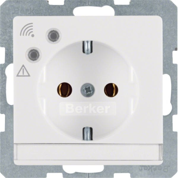 HAGER BOCCHIOTTI - Presa SCHUKO con protezione contro sovratensioni Q.1/Q.3 bianco polare velluto