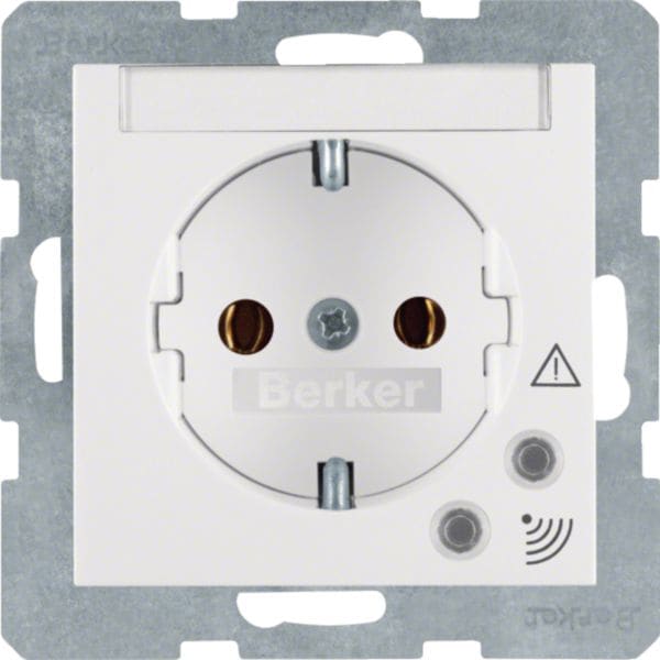 HAGER BOCCHIOTTI - Presa SCHUKO contro sovratensioni Serie S.1/B.3/B.7 bianco pol. luc.