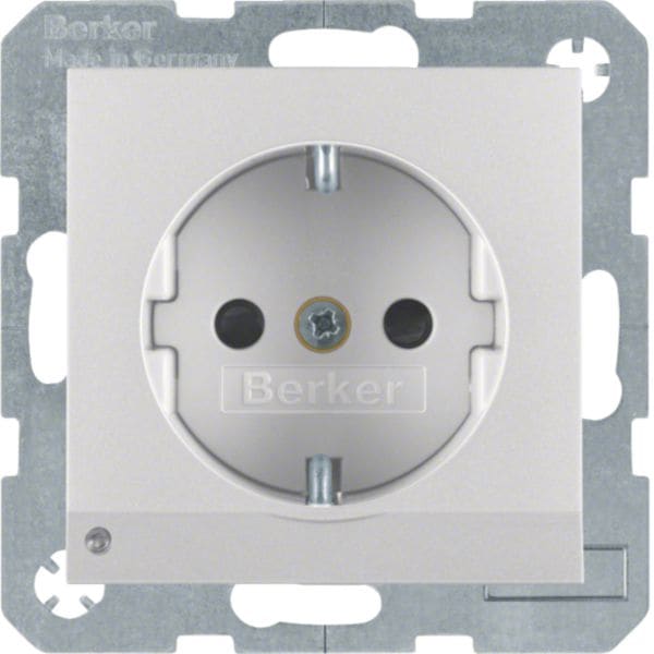 HAGER BOCCHIOTTI - Presa SCHUKO con luce di orientamento LED Berker B.7 alu opaco, verniciato