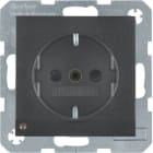 HAGER BOCCHIOTTI - Presa SCHUKO con luce di orientamento LED B.3/B.7 antracite opaco, verniciato