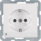 HAGER BOCCHIOTTI - Presa SCHUKO con luce di orientamento LED Berker Q.1/Q.3 bianco polare velluto