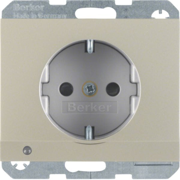 HAGER BOCCHIOTTI - Presa SCHUKO con luce di orientamento LED Berker K.5 acciaio inox opaco, vernic.