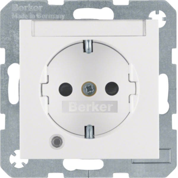HAGER BOCCHIOTTI - Presa SCHUKO con LED di controllo Berker S.1/B.3/B.7 bianco polare opaco
