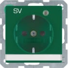 HAGER BOCCHIOTTI - Presa SCHUKO con LED di controllo e serigrafia "SV" Berker Q.1/Q.3 verde velluto