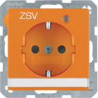 HAGER BOCCHIOTTI - Presa SCHUKO con LED di controllo e serigrafia "ZSV" Q.1/Q.3 arancione velluto