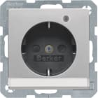 HAGER BOCCHIOTTI - Presa SCHUKO con LED di controllo Berker Q.1/Q.3 alu velluto, verniciato