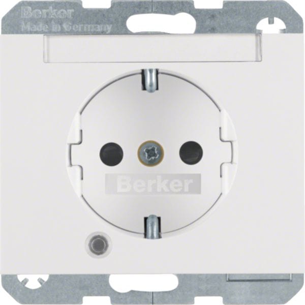 HAGER BOCCHIOTTI - Presa SCHUKO con LED di controllo Berker K.1 bianco polare lucido