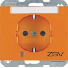 HAGER BOCCHIOTTI - Presa SCHUKO con LED di controllo e serigrafia "ZSV" Berker K.1 arancione lucido