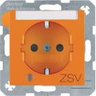 HAGER BOCCHIOTTI - Presa SCHUKO con LED di controllo e stampa "ZSV" Serie S.1/B.3/B.7 arancione Luc