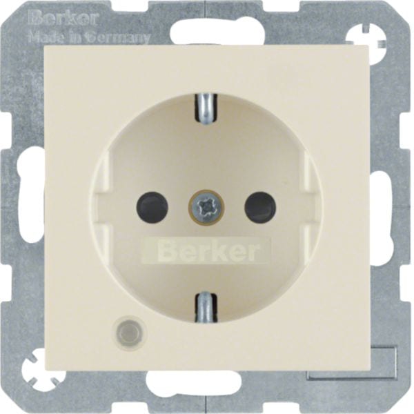 HAGER BOCCHIOTTI - Presa SCHUKO con LED di controllo Berker S.1 bianco lucido