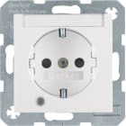 HAGER BOCCHIOTTI - Presa SCHUKO con LED di controllo Berker S.1/B.3/B.7 bianco polare lucido