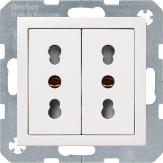 HAGER BOCCHIOTTI - Presa ITA con messa a terra doppia 10 A/16 A Serie S.1/B.3/B.7 Bianco pol. opaco