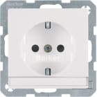 HAGER BOCCHIOTTI - Presa SCHUKO. con portaetichetta Berker Q.1/Q.3 bianco polare velluto