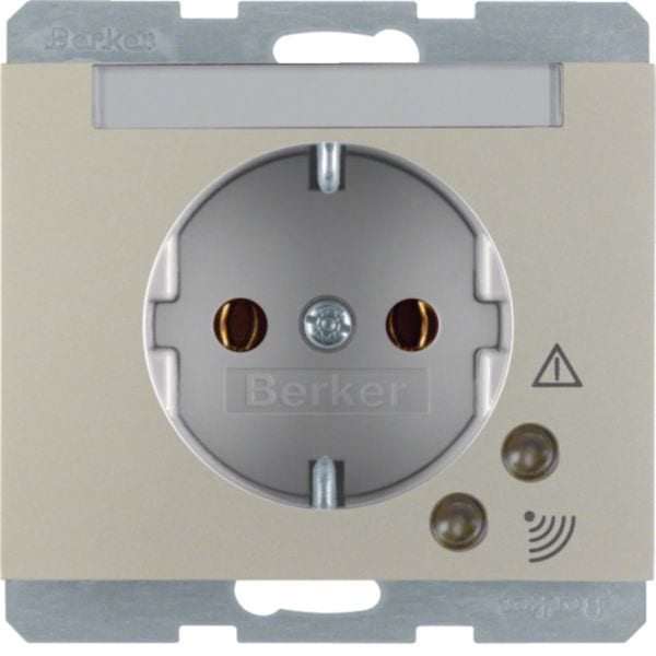 HAGER BOCCHIOTTI - Presa SCHUKO contro sovratensioni Serie K.5 acciaio inox opaco, vern.